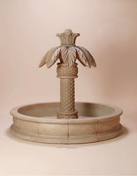Thumbnail for Palm Springs Small Cast Stone Outdoor Garden Fountain – Tropical Tranquility in a Compact Design