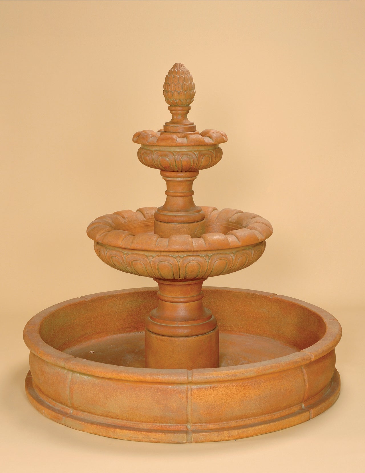 Patio Artistes Two Tier Pond Outdoor Fountain – Ornate Cast Stone Elegance by Giannini