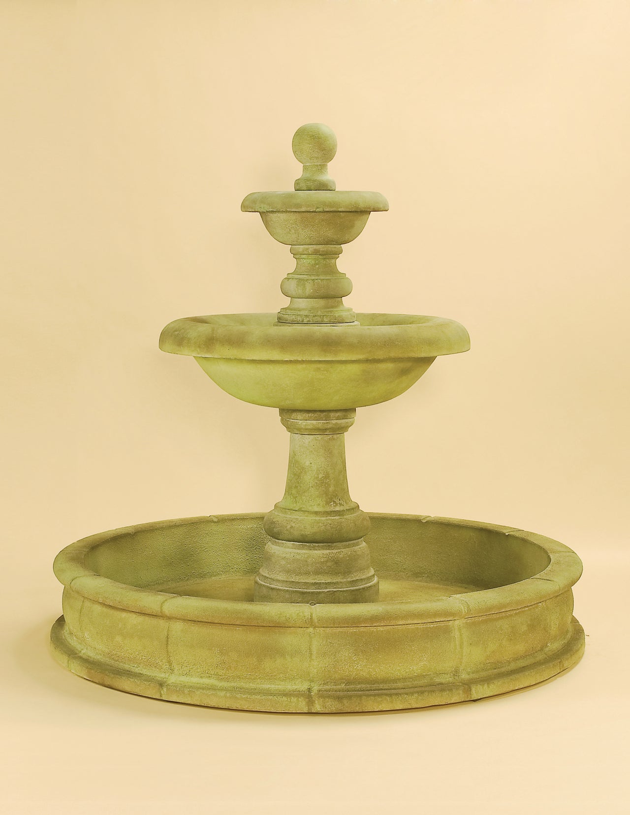 Villa Santini Two-Tier Tall Outdoor Pond Fountain – Cast Stone Elegance by Giannini