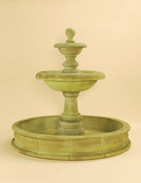 Thumbnail for Villa Santini Two-Tier Tall Outdoor Pond Fountain – Cast Stone Elegance by Giannini