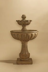 Thumbnail for Valeria Two Tier Outdoor Cast Stone Garden Fountain – Classic Elegance with Gadroon Detail