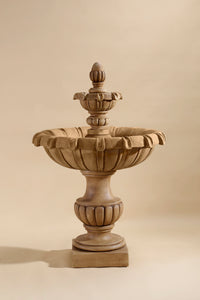 Thumbnail for Petite Chateau Two-Tier Outdoor Cast Stone Garden Fountain – Timeless Elegance in a Compact Design