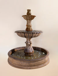 Thumbnail for Grandis Calanthia Two-Tier Pond Outdoor Cast Stone Garden Fountain – Classic Elegance for Expansive Spaces