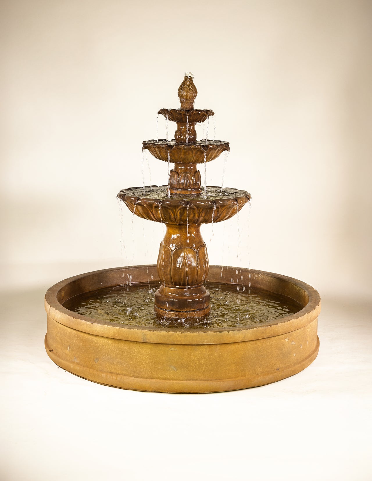 Arcea Malibu Pond Outdoor Three-Tier Fountain