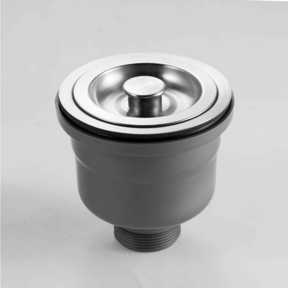 Houzer Stainless Steel 3-1/2" Deep Cup Basket Strainer with Full Drain Assembly