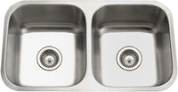 Thumbnail for Houzer Eston 31 inch Stainless Steel Undermount 50/50 Double Bowl Kitchen Sink