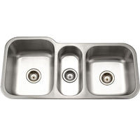 Thumbnail for Houzer Medallion 40 inch Stainless Steel Undermount Triple Bowl Kitchen Sink, Nested 20-Pack