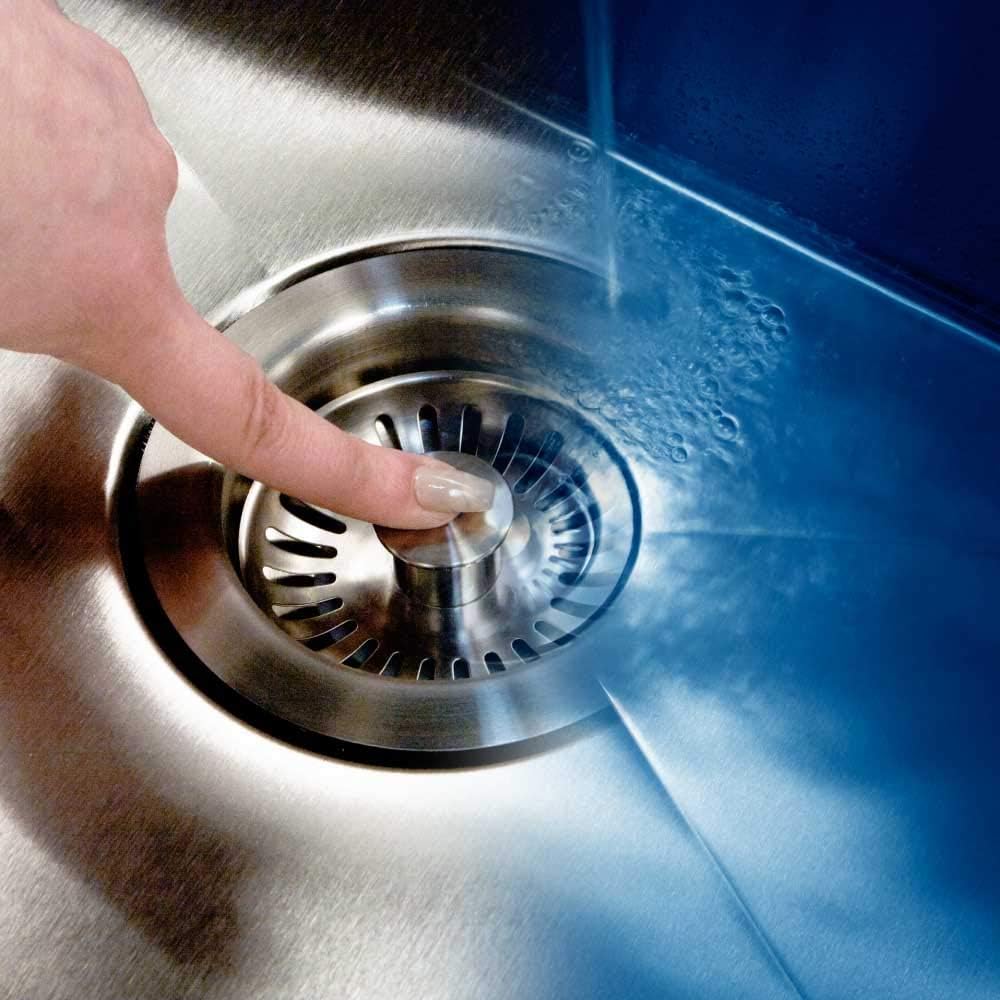 Houzer Stainless Steel 3-1/2" Pop-Up Basket Strainer with Full Drain Assembly