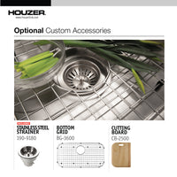 Thumbnail for Houzer Medallion 31 inch Stainless Steel Undermount Single Bowl Kitchen Sink, Nested 20-Pack