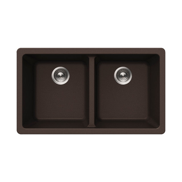 Houzer Quartztone 31 inch Granite Composite Undermount 50/50 Double Bowl Kitchen Sink