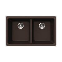 Thumbnail for Houzer Quartztone 31 inch Granite Composite Undermount 50/50 Double Bowl Kitchen Sink
