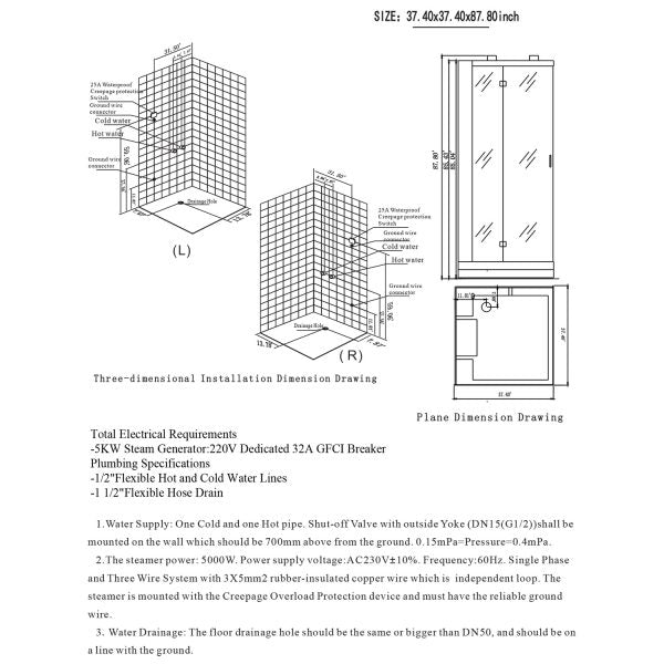 Platinum Arezzo Steam Shower-Left