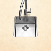 Thumbnail for Houzer Savoir Stainless Steel Undermount Bowl Bar/Prep Kitchen Sink with Strainer & Grid