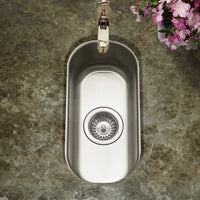 Thumbnail for Houzer Club 10 inch Stainless Steel Undermount Compact Bar and Prep Sink with Strainer & Bottom Grid