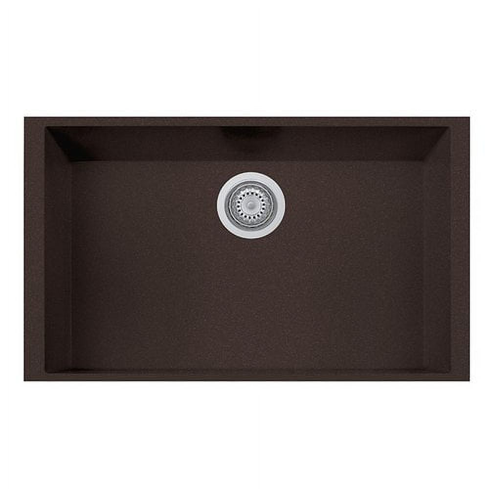 LaToscana 30" One Series Single Bowl Undermount Quartz Kitchen Sink in Brown