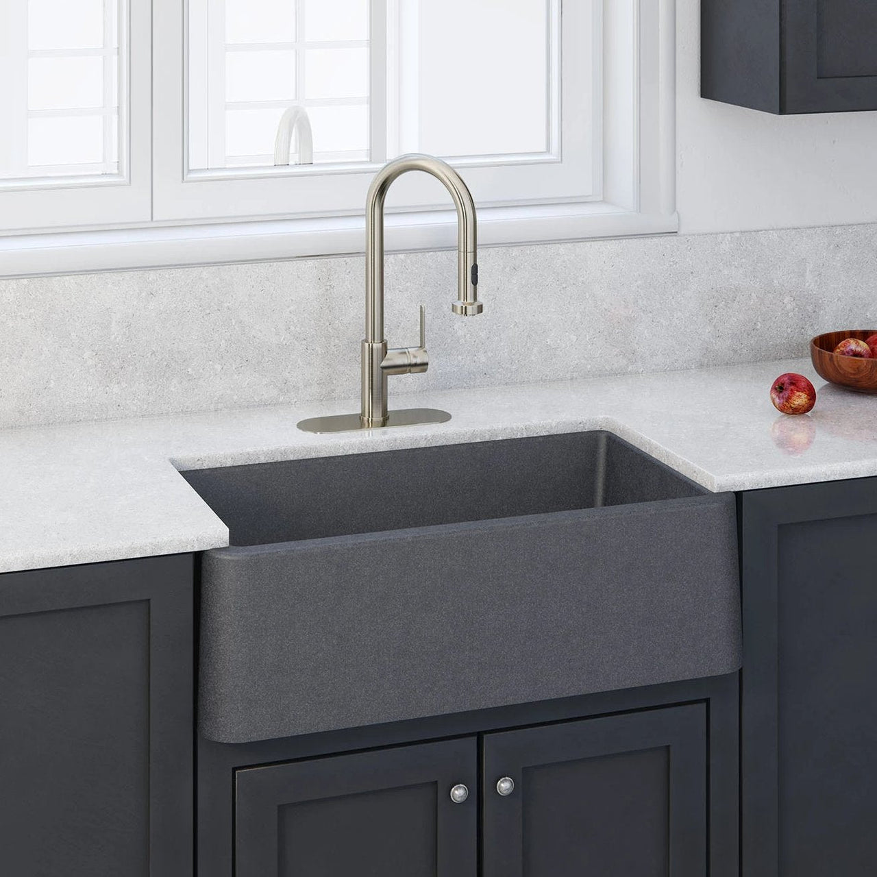 LaToscana 33" Farmhouse/Apron-Front Single Bowl Kitchen Sink Rectangular
