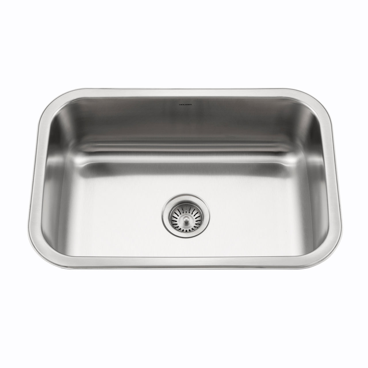 Houzer Medallion Designer 27 inch Stainless Steel Undermount Single D Bowl Kitchen Sink with Strainer