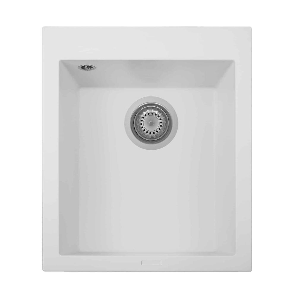 LaToscana 16" One Series Single Bowl Drop-In Quartz Kitchen Sink in White