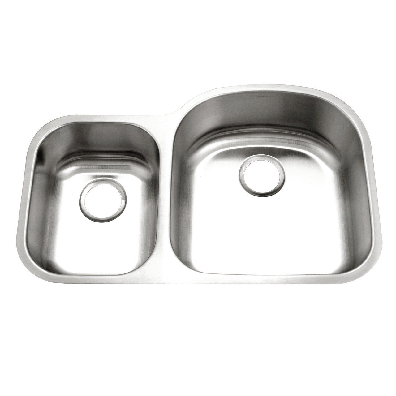 Houzer Eston Stainless Steel Undermount Double Small Bowl Offset Kitchen Sink, Nested 20-Pack