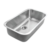 Thumbnail for Houzer Eston Stainless Steel Undermount Single Bowl Kitchen Sink with Strainer & Bottom Grid
