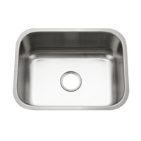 Thumbnail for Houzer Eston Stainless Steel Undermount Single Bowl Kitchen Sink with Strainer & Bottom Grid