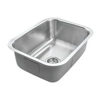 Thumbnail for Houzer Eston Stainless Steel Undermount Single Bowl Kitchen Sink with Strainer & Bottom Grid