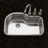 Thumbnail for Houzer Belleo 32 inch Stainless Steel Drop-in Topmount Single Bowl Offset Kitchen Sink with Strainer & Grid