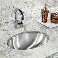 Thumbnail for Houzer Opus 18 inch Stainless Steel Undermount Oval Bowl Bathroom Sink without Overflow