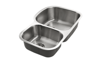 Thumbnail for Houzer Eston Stainless Steel Undermount Double Small Bowl Offset Kitchen Sink, Nested 20-Pack