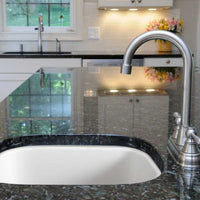 Thumbnail for Houzer Platus White Fireclay Square Undermount Single Bowl Bar Sink