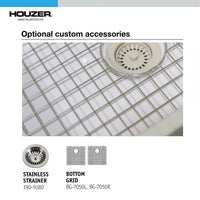 Thumbnail for Houzer Platus 32 inch White Fireclay Apron Front Farmhouse 50/50 Double Bowl Kitchen Sink with Low Divider
