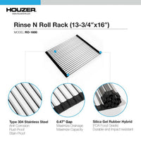 Thumbnail for Houzer Stainless Steel Rolling Drying Tray – 13-3/4