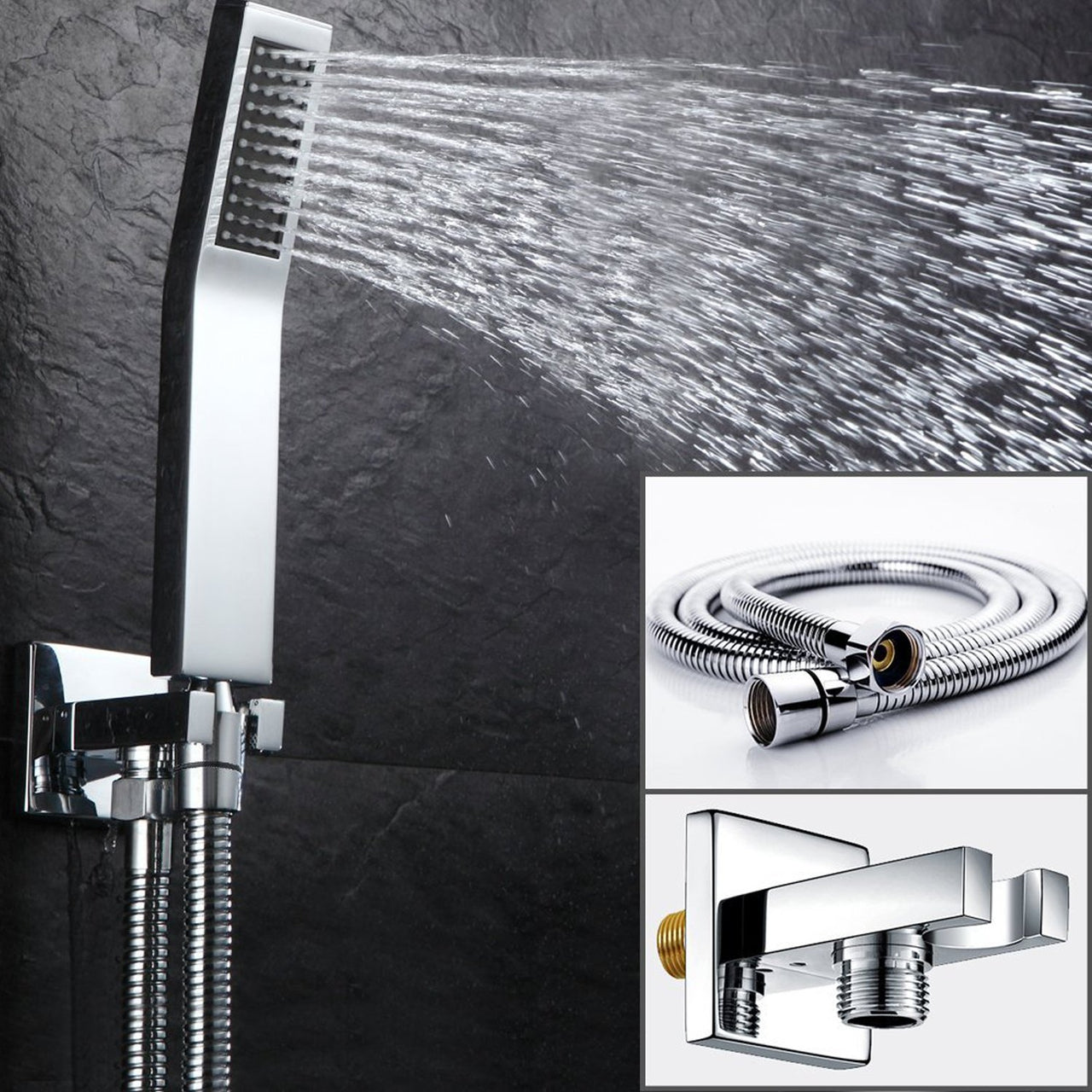 EVIVA Pro Full Chrome Modern Luxury Shower-Head/Handheld & Sprayer Bathroom Vanity Eviva 