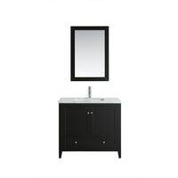 Thumbnail for Eviva Lime 36″ Bathroom Vanity with White Jazz Marble Carrera Top Bathroom Vanity Eviva Espresso