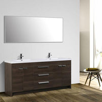 Thumbnail for Eviva Lugano 84″ Modern Double Sink Bathroom Vanity w/ White Integrated Top Vanity Eviva