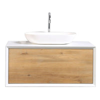 Thumbnail for Eviva Santa Monica 36″ Wall Mount Bathroom Vanity w/ Solid Surface Sink Vanity Eviva