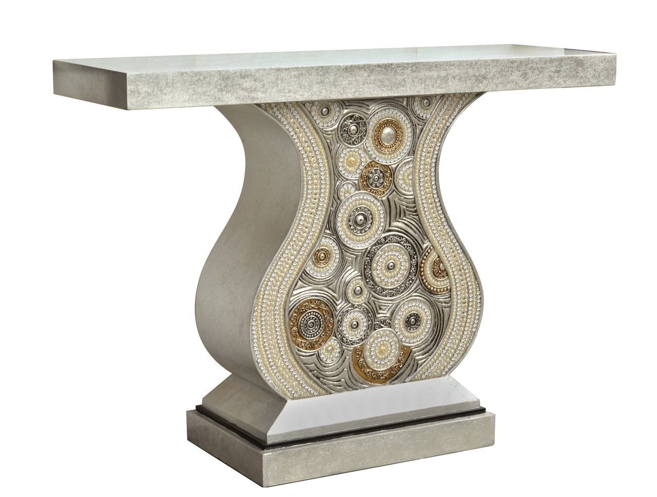 AFD Isochromatic Silver Console Tables AFD Multi-Colored