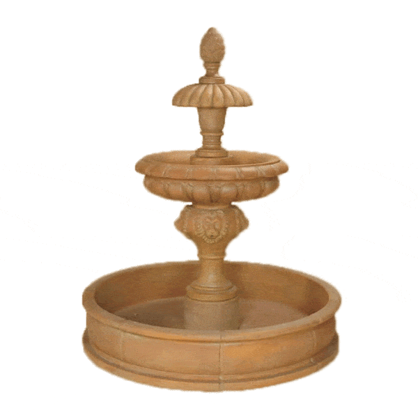 Piloni Two Tier Pond Outdoor Cast Stone Garden Fountain Fountain Tuscan