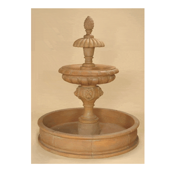 Piloni Two Tier Pond Outdoor Cast Stone Garden Fountain Fountain Tuscan