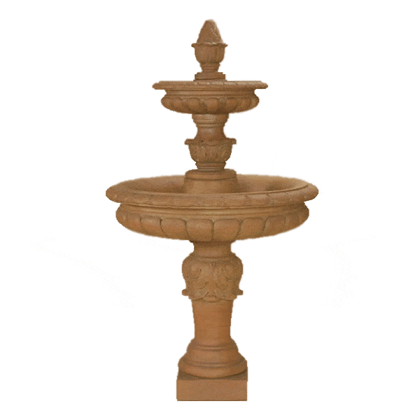 Acanto Two Tier Outdoor Cast Stone Garden Fountain Fountain Tuscan