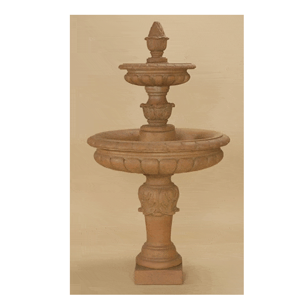 Acanto Two Tier Outdoor Cast Stone Garden Fountain Fountain Tuscan
