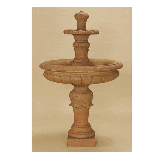 Corona Two Tier Outdoor Cast Stone Garden Fountain Fountain Tuscan