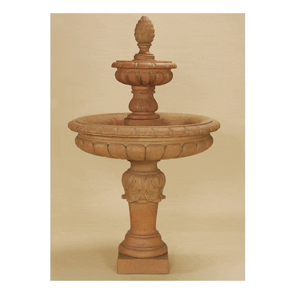 Foglia Two Tier Outdoor Cast Stone Garden Fountain Fountain Tuscan