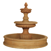 Thumbnail for Ambra Two Tier Pond Outdoor Cast Stone Garden Fountain Fountain Tuscan