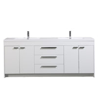 Thumbnail for Eviva Lugano 84″ Modern Double Sink Bathroom Vanity w/ White Integrated Top Vanity Eviva White