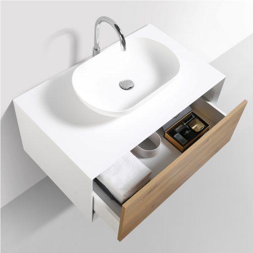 Eviva Santa Monica 36″ Wall Mount Bathroom Vanity w/ Solid Surface Sink Vanity Eviva