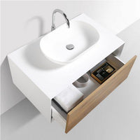 Thumbnail for Eviva Santa Monica 36″ Wall Mount Bathroom Vanity w/ Solid Surface Sink Vanity Eviva