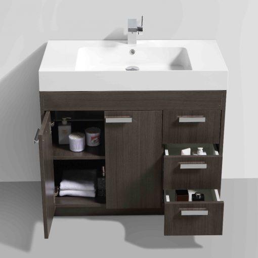 Eviva Lugano 36″ Modern Bathroom Vanity w/ White Integrated Top Vanity Eviva 
