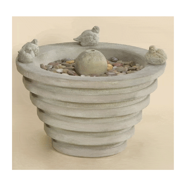 Ring Bird Outdoor Cast Stone Garden Fountain Fountain Tuscan