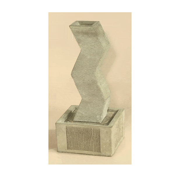 Zig Zag Outdoor Cast Stone Garden Fountain Fountain Tuscan